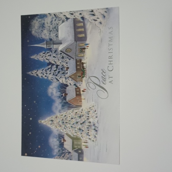 $2 Add-on Snowy Church Scene Christmas Card & Envelope Silver - Picture 3 of 9